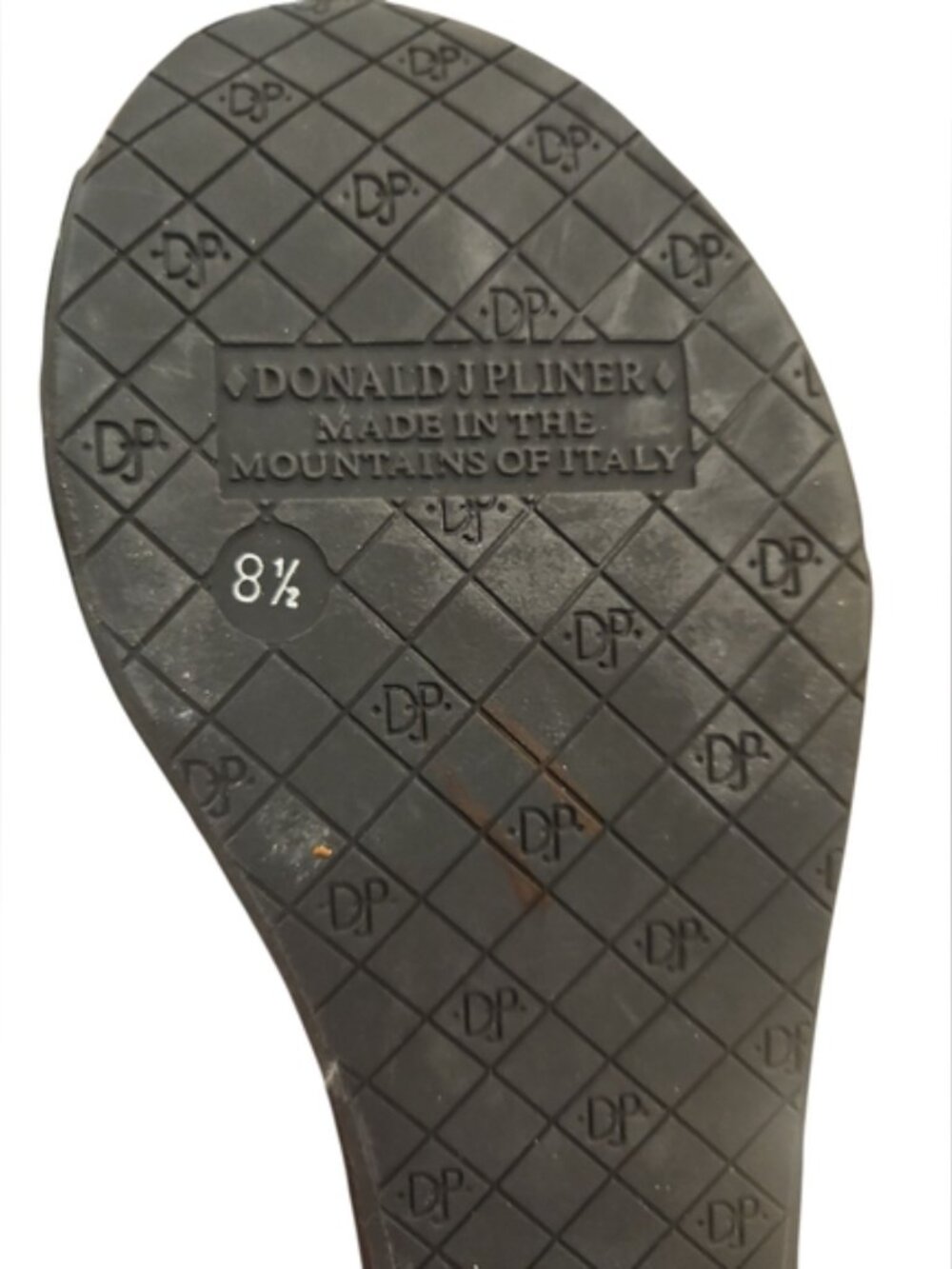 Donald Pliner SZ 8.5 Ginie Black Patent Leather Platform Wedge Sandals - Picture 7 of 8